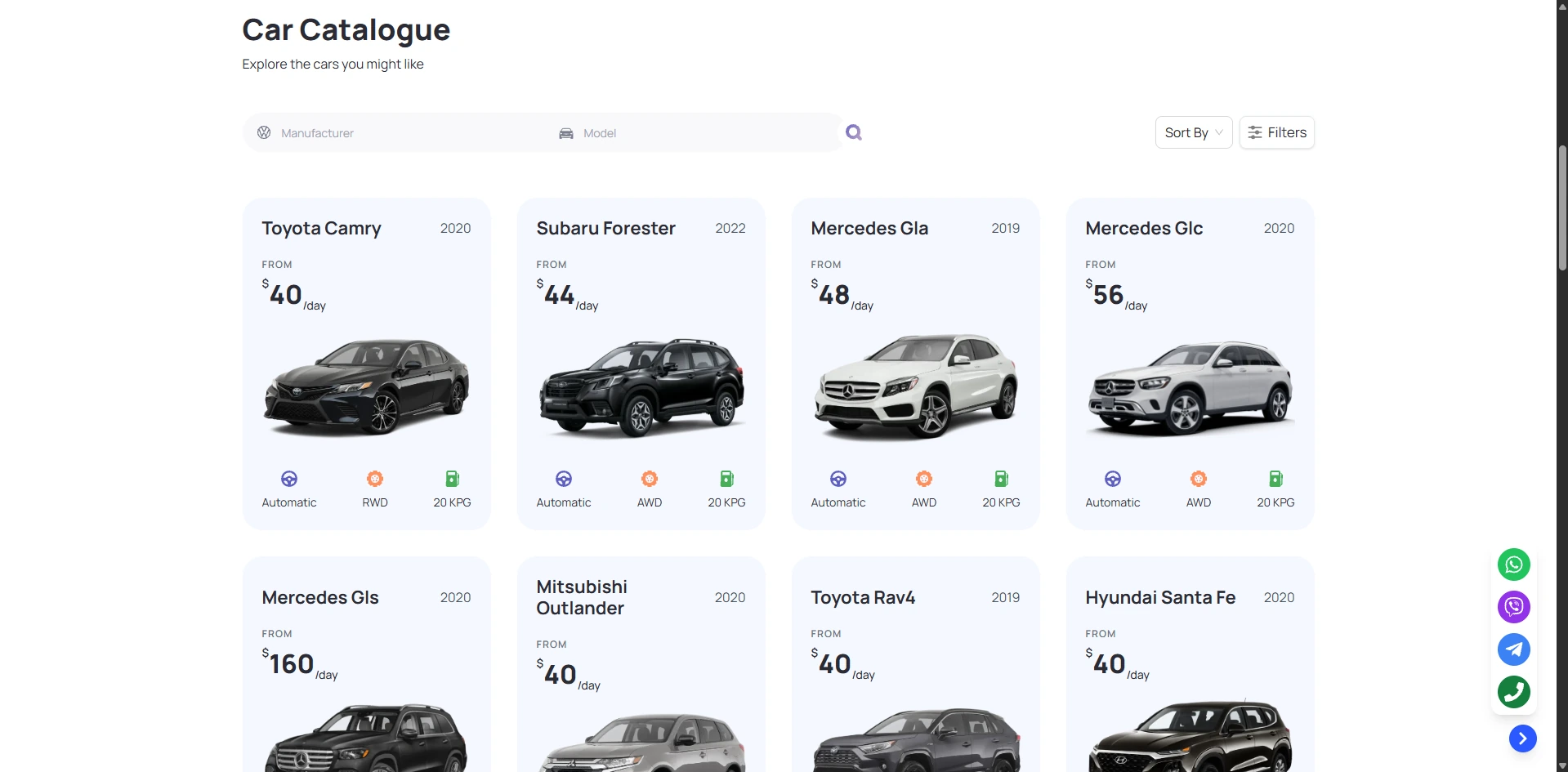 AutoGO Tbilisi — Vehicle catalogue with pricing
